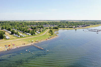 Aerial view of holiday park RCN de Schotsman and the Veerse Meer