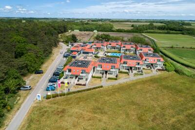 Aerial view of Roompot Apartments complex Bosch en Zee on Texel