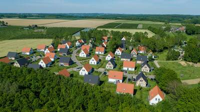 Luchtfoto van vakantiehuizen op vakantiepark Landal de Waufsberg
