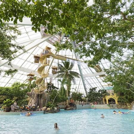 Het golfslagbad van het Aqua Mundo Subtropische zwembad van Center Parcs De Vossemeren