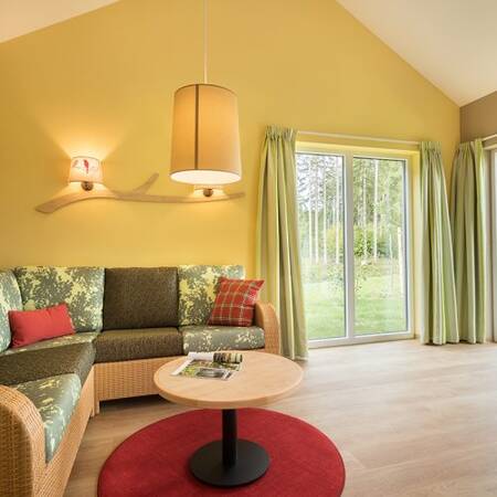 Voorbeeld van een woonkamer in een vakantiehuis op Center Parcs Park Allgäu