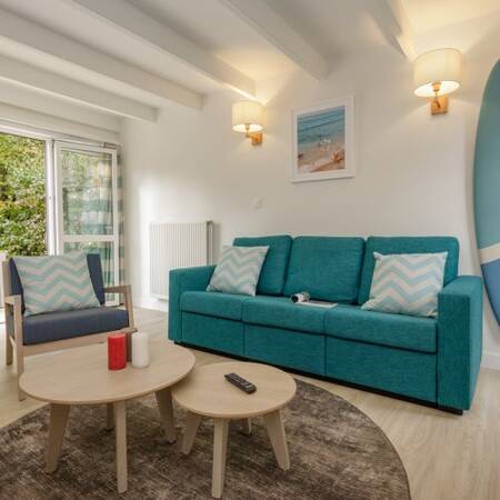 Woonkamer van een vakantiewoning op Center Parcs Park de Haan