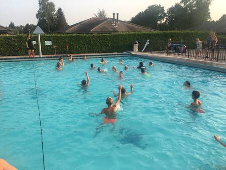 Kinderen aan het zwemmen in het buitenbad van vakantiepark De Boshoek