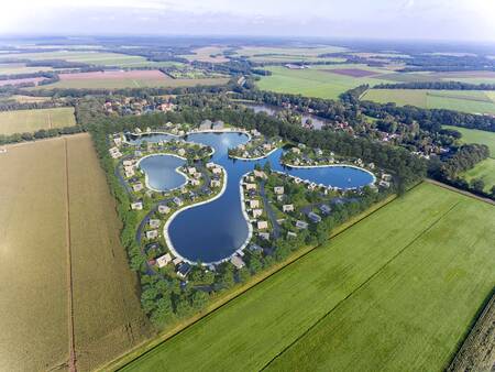 Luchtfoto van vakantiepark Landal Drentse Lagune