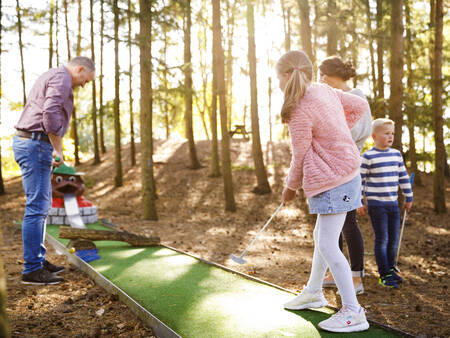 Golfen op de midgetgolfen van vakantiepark Landal Dwergter Sand