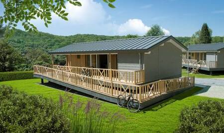 Chalet van het type "Snoek" op het kleinschalige vakantiepark Moulin de Hotton in de Ardennen