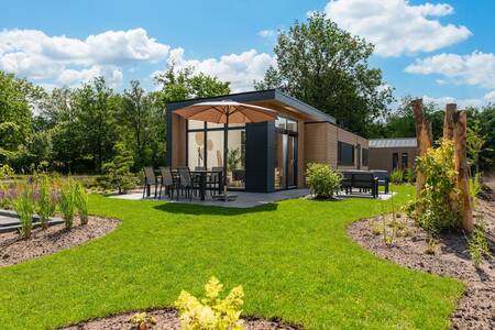 Tuin van een accommodatie op Veluwepark de Bosgraaf