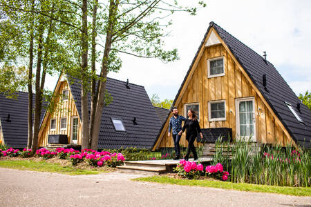 Stel bij een vakantievilla op vakantiepark Villapark Hof van Salland